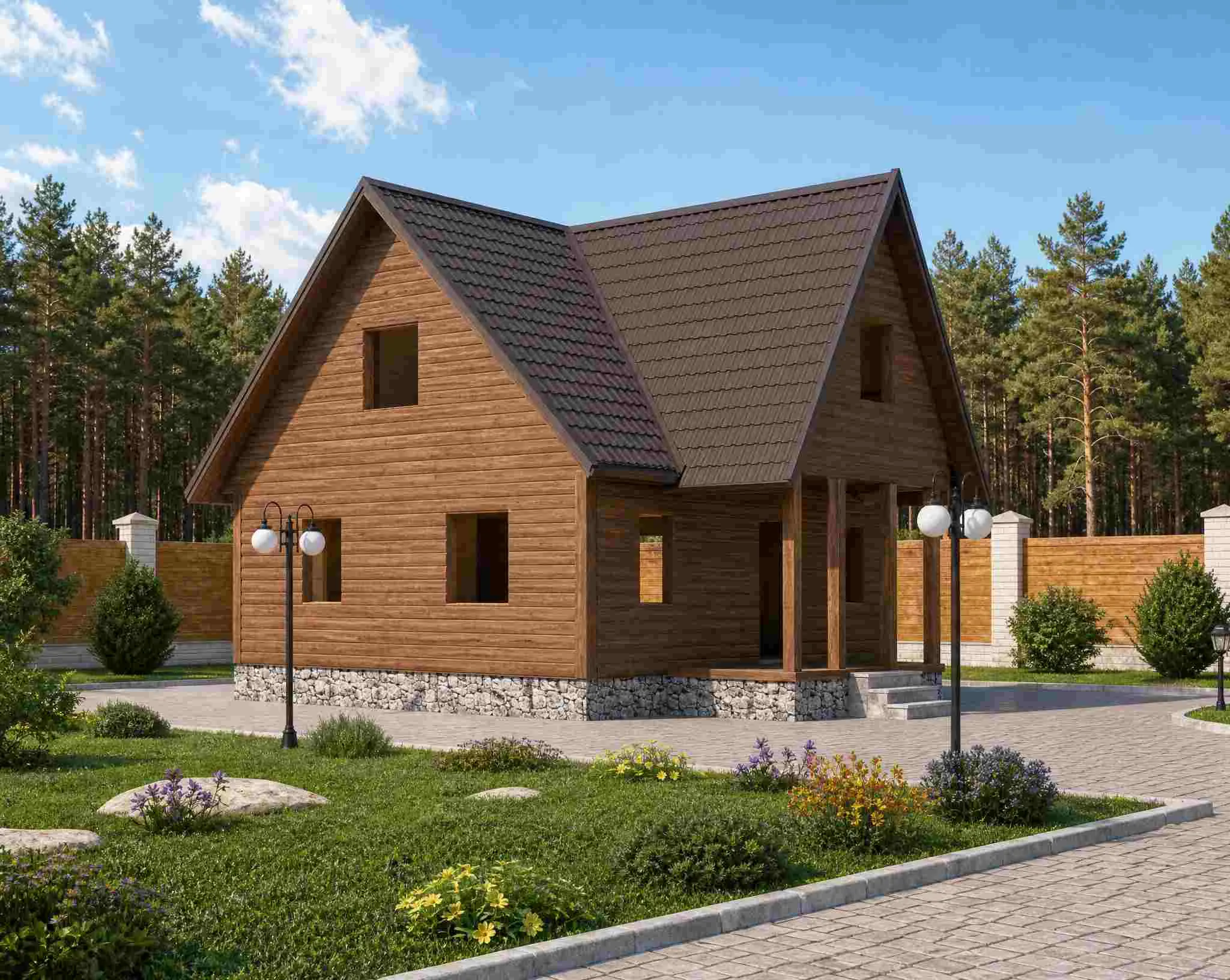 Каркасный дом без внутренней отделки 8х9
